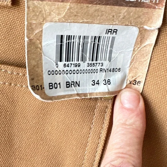 Carhartt Loose Fit Firm Duck Double-Front Utility Work Pants 34x36 B01-M NWT - Picture 9 of 10